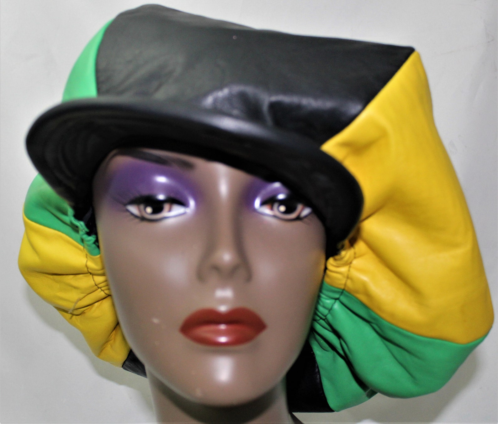 Large Leather Rasta Apple apple jack hat Etsy
