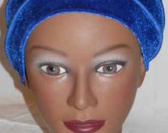 Royal Blue stretch velvet "Slinky" ( The feel good hat ) The original "Slinky"