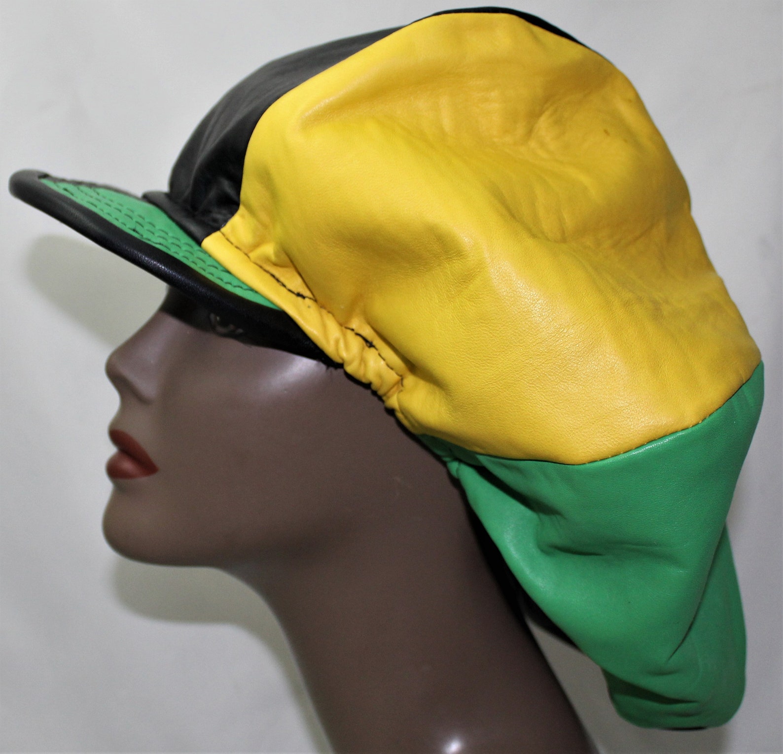 Large Leather Rasta Apple apple jack hat Etsy
