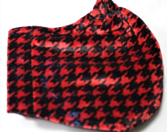 Red and Black Houndstooth velvet face mask