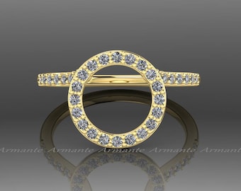 Enhancer Ring Guard Halo Engagement Enhancer Matching Wedding Band 14K Yellow Gold
