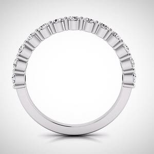 Halo Engagement Ring Set, Round Halo Wedding Set, Moissanite Rings, Diamond Halo Ring, White Gold Rings, Forever One Moissanite Rings image 6