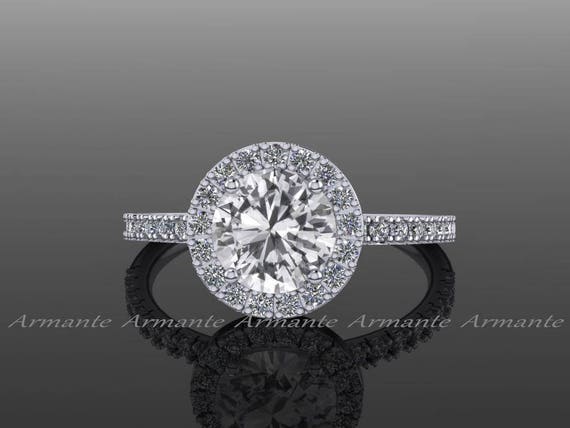 Femmes 14k Or Blanc Forme Coeur Goutte Chandelier Blanc Saphir CALIN Boucle d/'oreille