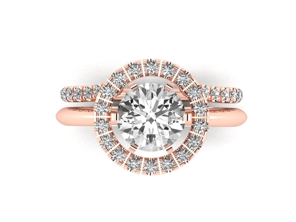 Solitaire Ring Enhancer Halo Ring Guard With Pave Diamonds in Etsy