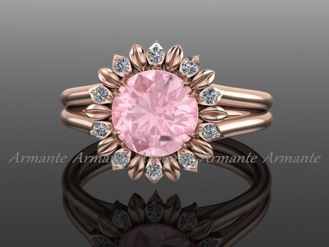 Sunflower Ring, Floral Wedding Ring, Flower Ring, 14K Rose