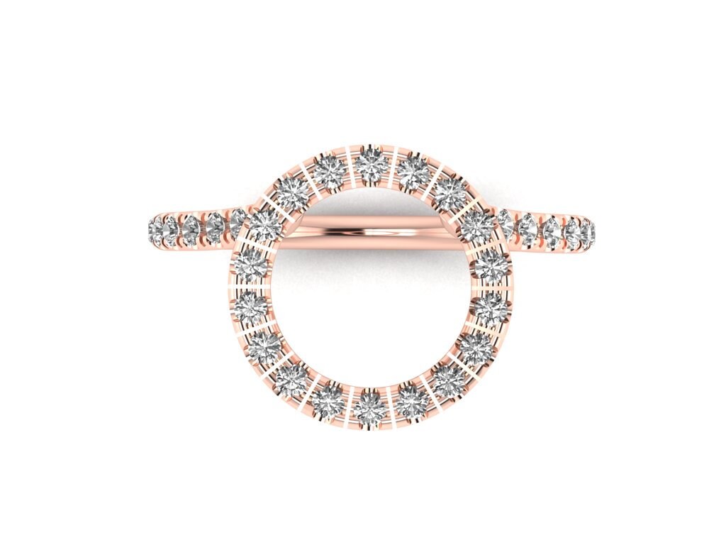 Solitaire Ring Enhancer Halo Ring Guard With Pave Diamonds in 14K Rose Gold Etsy Canada
