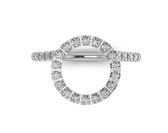 Halo Ring Guard - 14K White Gold Lab Grown Diamonds
