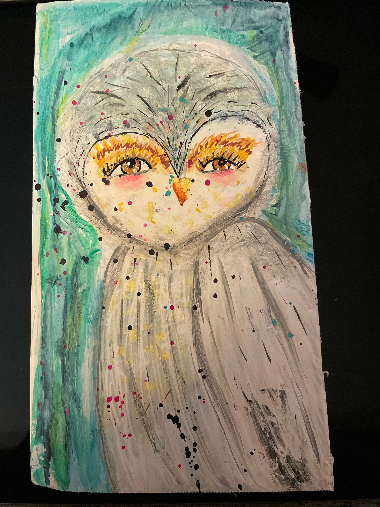 Owl Folk Painting Etsy