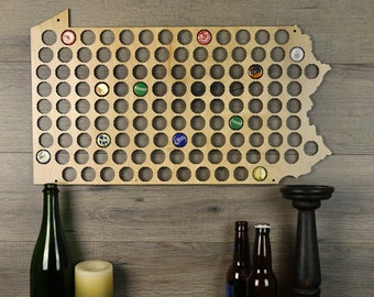 Pennsylvania Beer Cap Map, Beer Cap Holder, Beer Cap State Map, Cap Map, Beer Cap Maps, Beer Cap Holders, Craft Beer State Map, Beer Lovers