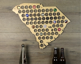 Mapa de tapas de cerveza de Carolina del Sur, soporte para tapas de cerveza, mapa estatal de tapas de cerveza, mapa de tapas, mapas de tapas de cerveza, soportes para tapas de cerveza, mapa estatal de cerveza artesanal, amantes de la cerveza