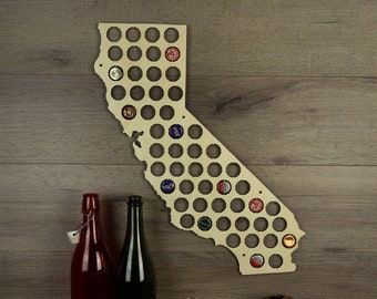 California Beer Cap Map, Beer Cap Holder,  Cap Map, Cap Maps, Beer Cap Maps, Beer Cap Holders, Craft Beer State Map, Beer Lovers