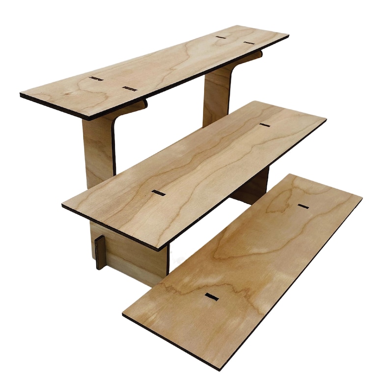 3tier Retail Table Display Straight Stand With Shelves for Etsy