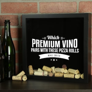 Personalized Wine Cork Shadow Box, Wine Cork Box, Wine Cork Storage, Pizza Rolls, Mother's Day Gift, Wine Lover Shadow box, Wine Collection