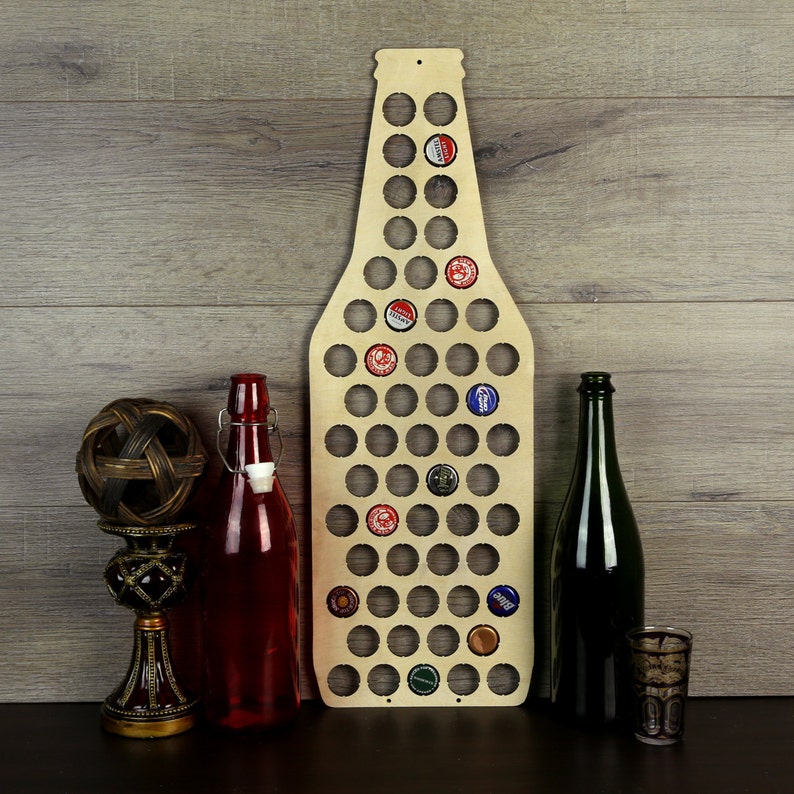 Beer Bottle Cap Holder Wood Beer Cap Display Beer Cap Wall Etsy