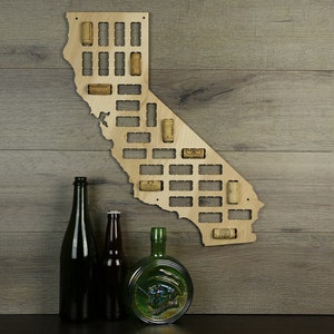 California Wine Cork Map, Wine Cork Display, Wine Cork Collector,Wine Cork Art, Wine Cork Home Decor, Wine Lover's Gift, Cork Collection Art