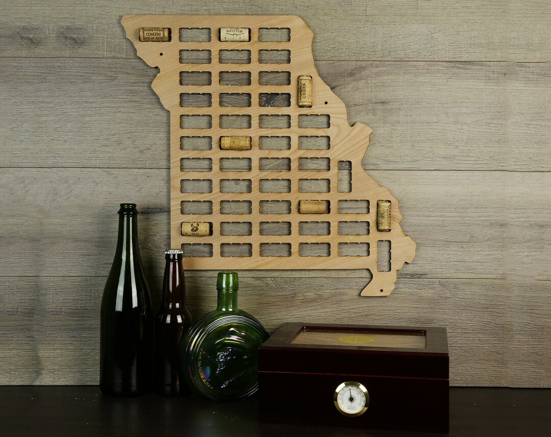Missouri Wine Cork Map, Wine Cork Display, Wine Cork Collector,wine