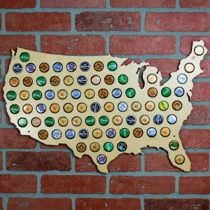 The Original Beer Cap Map of USA Display Beer Caps Craft Beer Cap Collector Bottle Cap Holder Guys Christmas Gift image 4