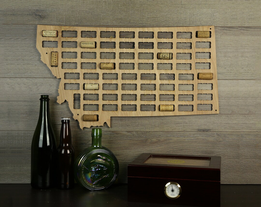 Montana Wine Cork Map, Wine Cork Display, Wine Cork Collector,wine Cork