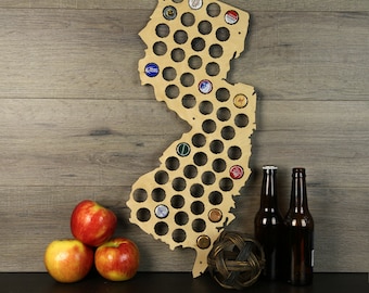 New Jersey Beer Cap Map, Beer Cap Holder, Beer Cap State Map, Cap Map, Beer Cap Map, Beer Cap Holders, Craft Beer State Map, Beer Lovers