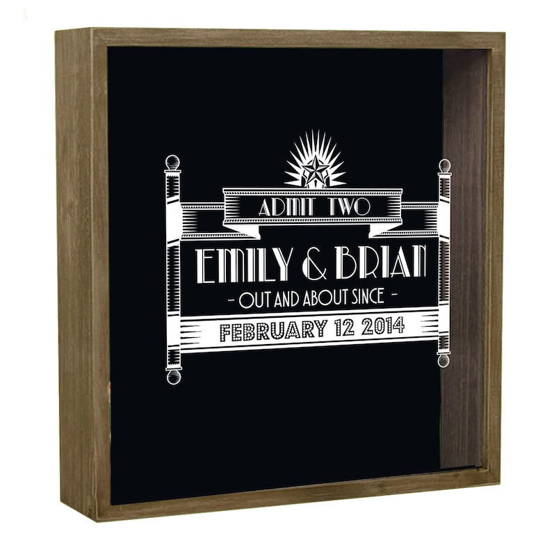 Personalized Ticket Shadow Box Personalized Ticket Collection Etsy