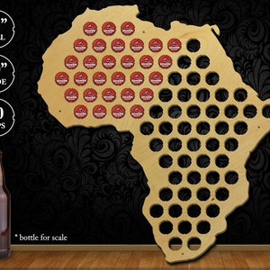 Africa Beer Cap Collector Map, Craft Beer Cap Display Art, Craft Beer Lover Gift, Groomsman Gift