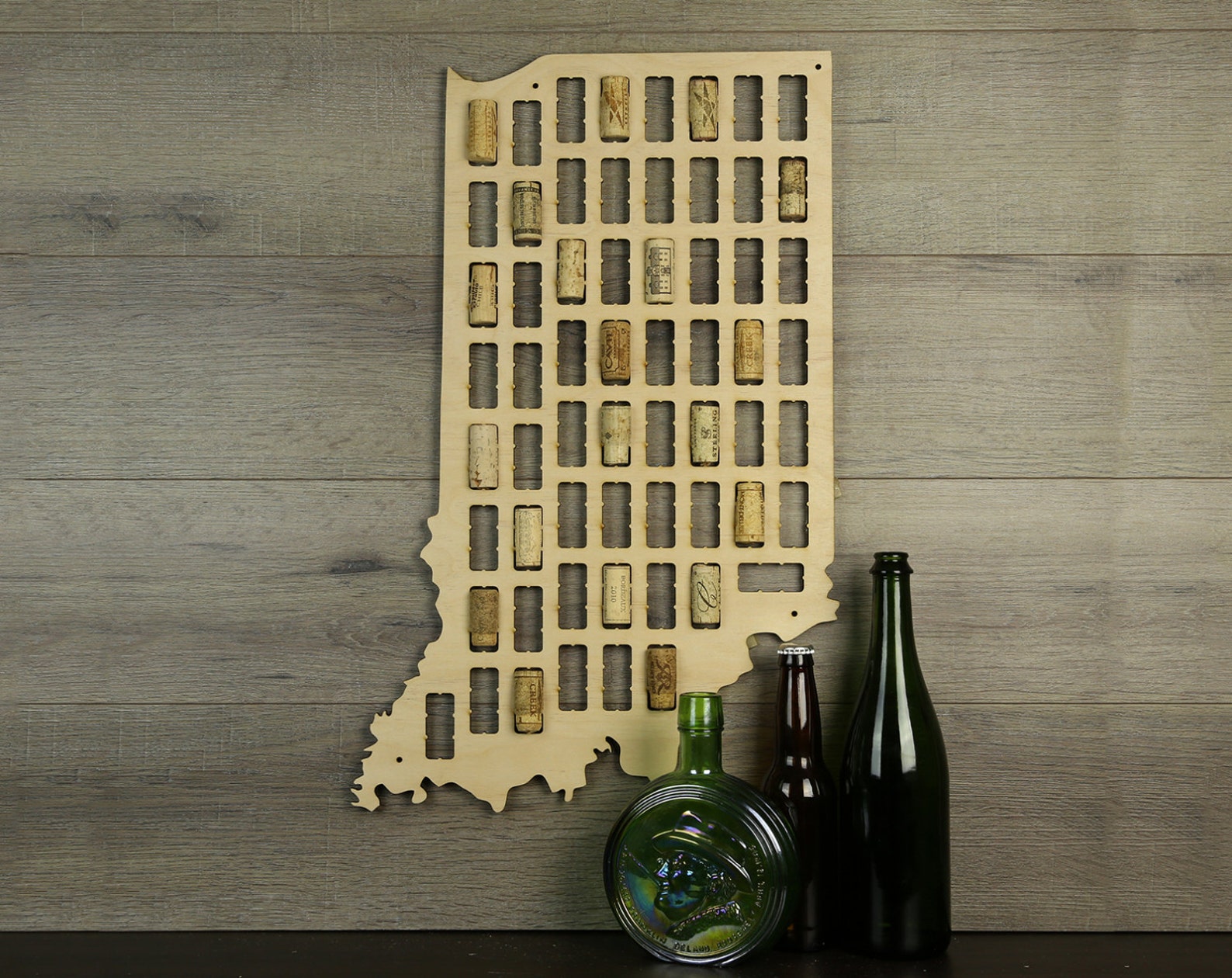 Indiana Wine Cork Map Wine Cork Display Wine Cork Etsy