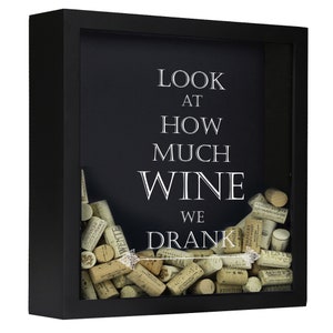 Personalized Wine Cork Shadow Box, Wine Cork Box, Wine Cork Storage ...