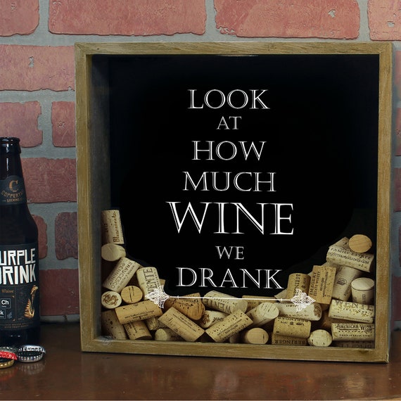 Personalized wine cork shadow box sale