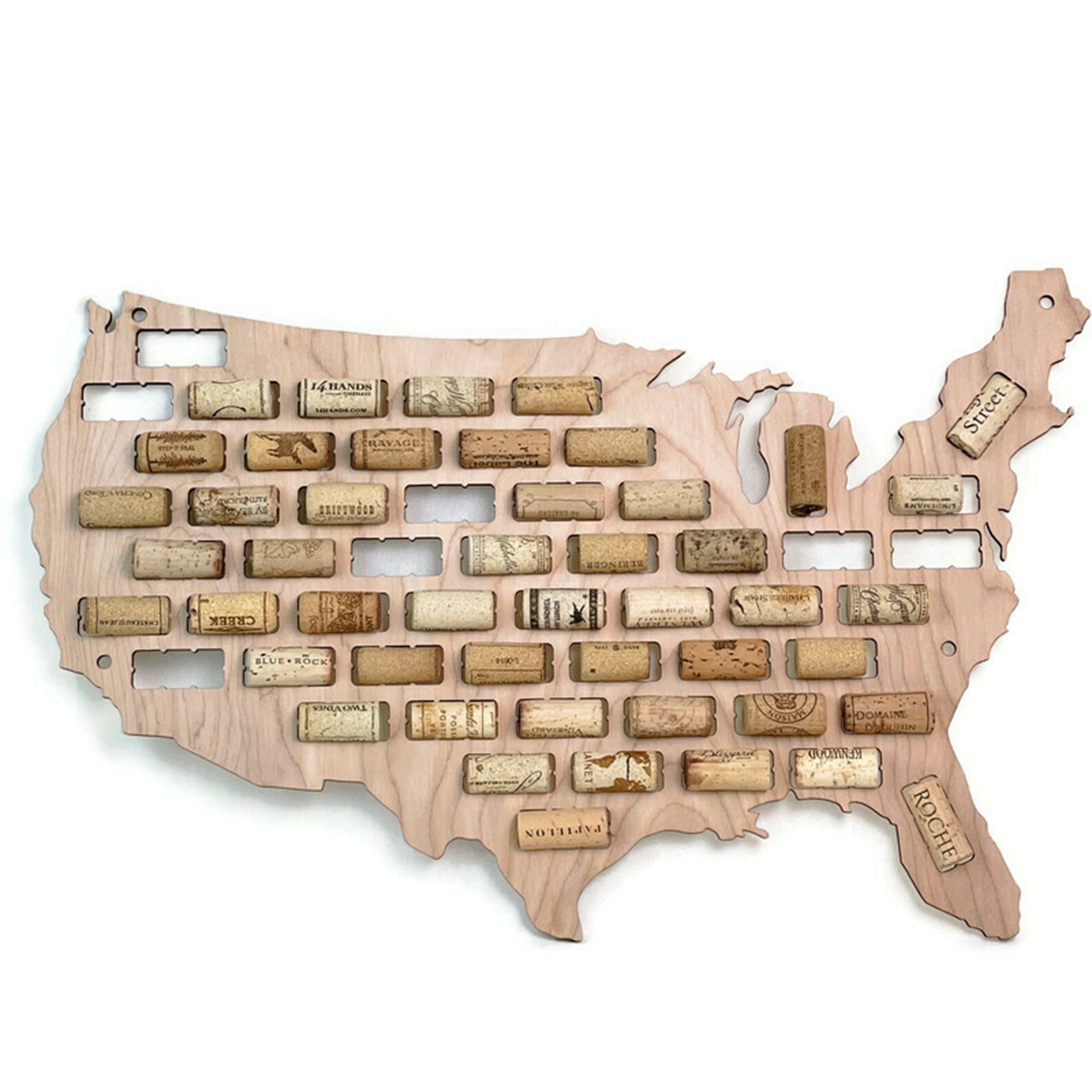 USA Wine Cork Map Wine Cork Displaywine Cork Collectorwine Etsy