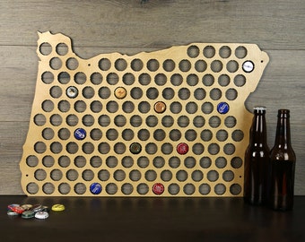 Oregon Beer Cap Map, Beer Cap Holder, Beer Cap State Map, Cap Map, Beer Cap Map, Beer Cap Holders, Craft Beer State Map, Beer Lovers