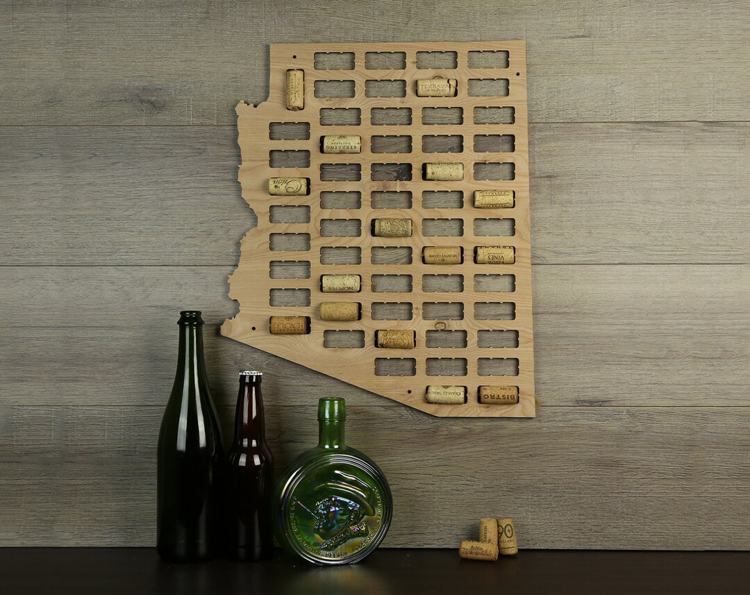 Arizona Wine Cork Map, Wine Cork Display, Wine Cork Collector, Wine