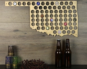 Oklahoma Beer Cap Map, Beer Cap Holder, Beer Cap State Map, Cap Map, Beer Cap Map, Beer Cap Holders, Craft Beer State Map, Beer Lovers