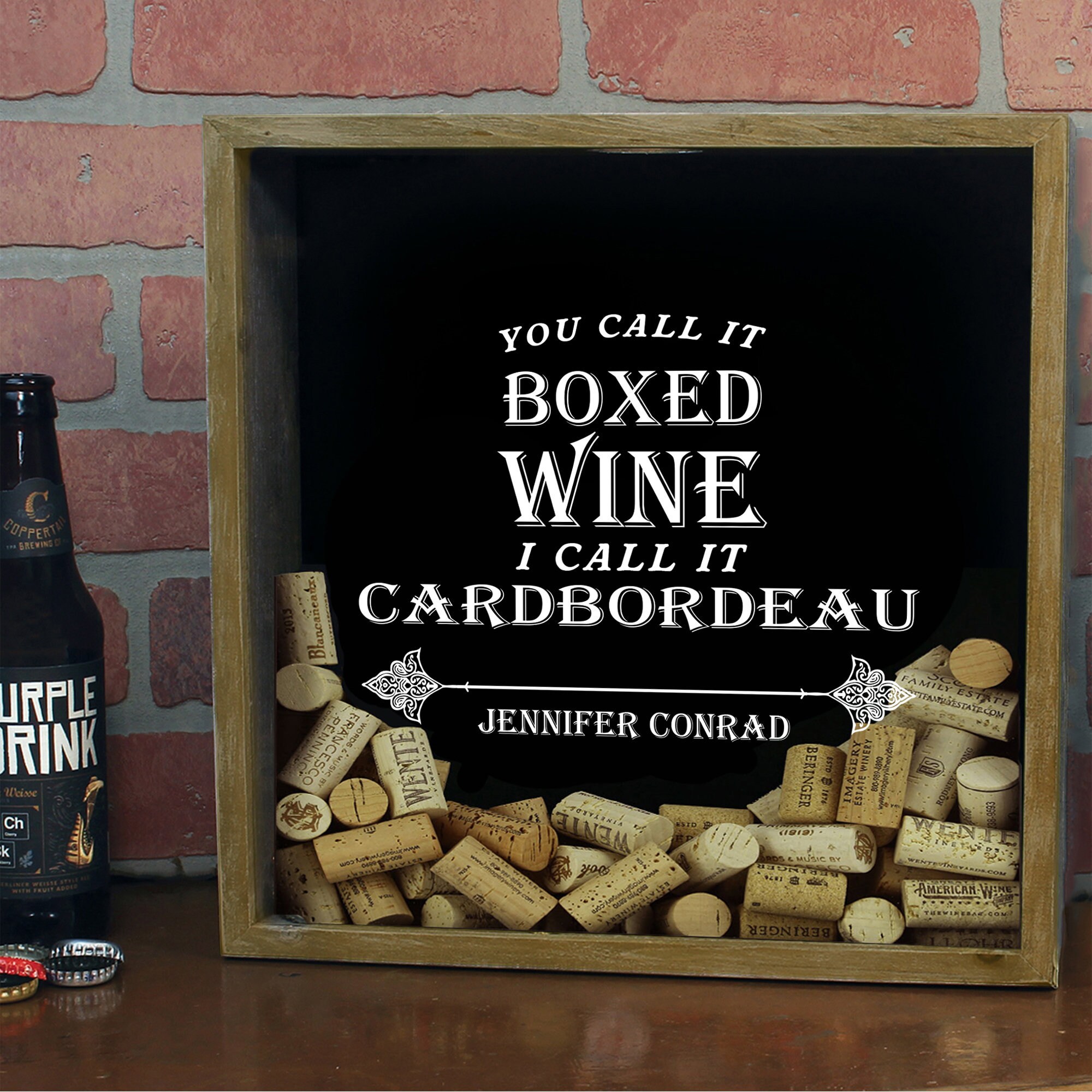 Personalzed Wne Cork Shadow Box Wne Cork Holder Wne Cork