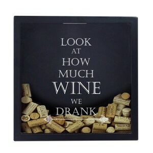 Personalized Wine Cork Shadow Box, Wine Cork Box, Wine Cork Storage ...