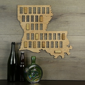 Louisiana Wine Cork Map, Wine Cork Display, Wine Cork Collector,Wine Cork Art,Wine Cork Home Decor, Wine Lover's Gift, Cork Collection Art