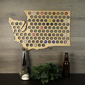 Washington Beer Cap Map, Beer Cap Holder, Beer Cap State Map, Cap Map, Beer Cap Map, Beer Cap Holders, Craft Beer State Map, Beer Lovers