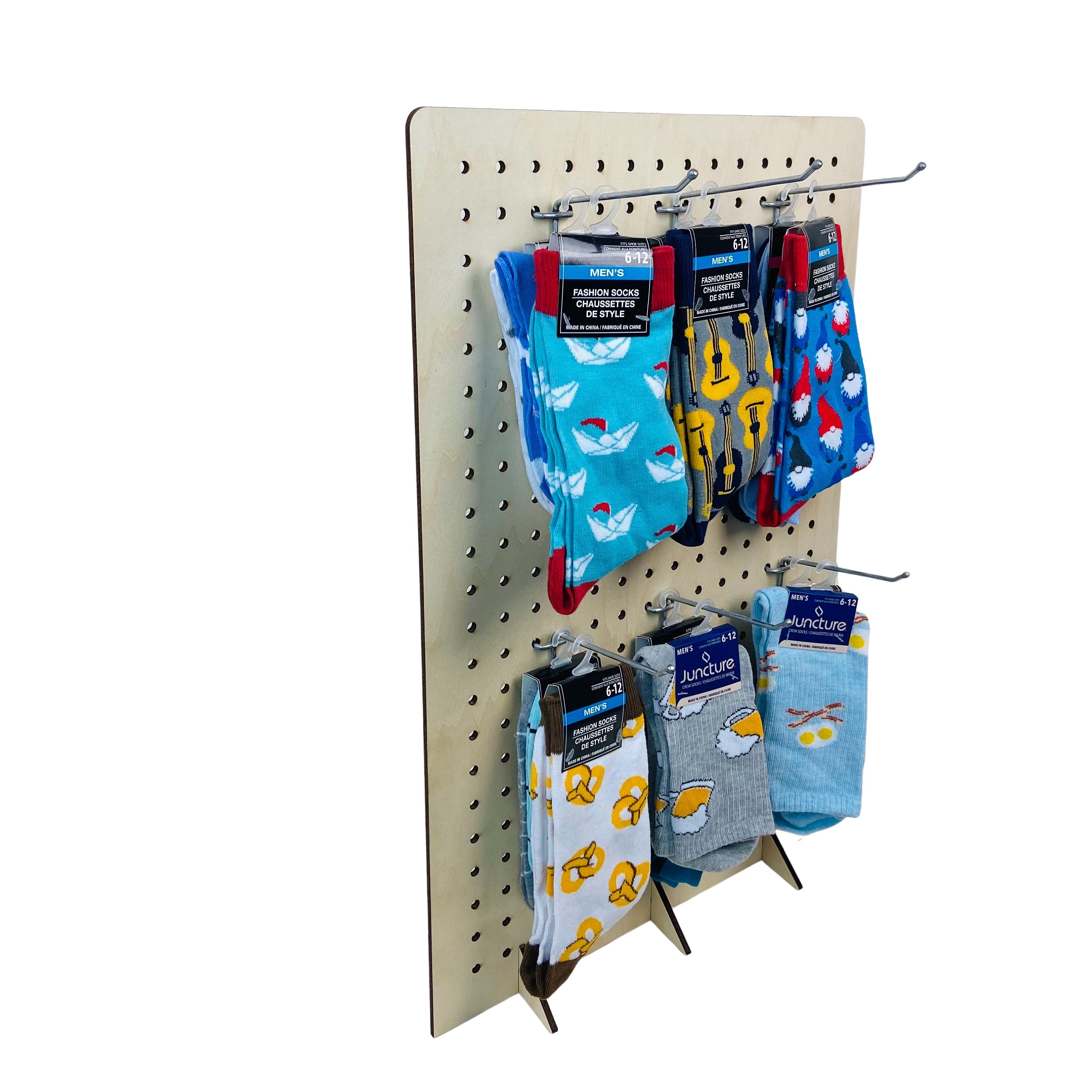 Custom Floor Standing Metal Pegboard Socks Display Rack with Hooks - China  Gloves Display Stand and Keychain Display Stand price