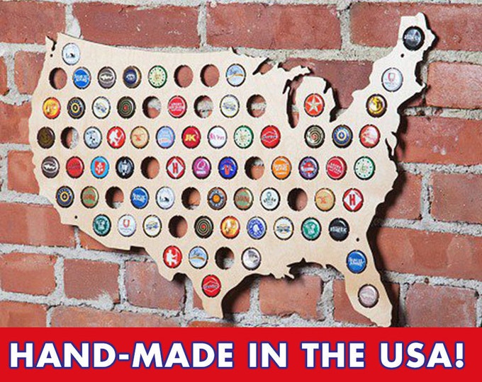 The Original Beer Cap Map of USA Display Beer Caps Craft Beer Cap Collector Bottle Cap Holder Guys Christmas Gift
