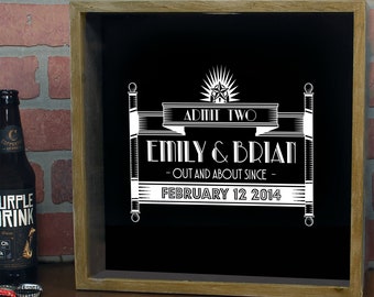 Personalized Ticket Shadow Box, Personalized Ticket Collection Box, Custom Ticket Box, Out and About Design, Custom Concert Ticket Display