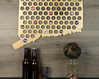 Connecticut Beer Cap Map, Beer Cap Holder, Beer Cap State Map, Cap Map, Beer Cap Maps, Beer Cap Holders, Craft Beer State Map, Beer Lovers