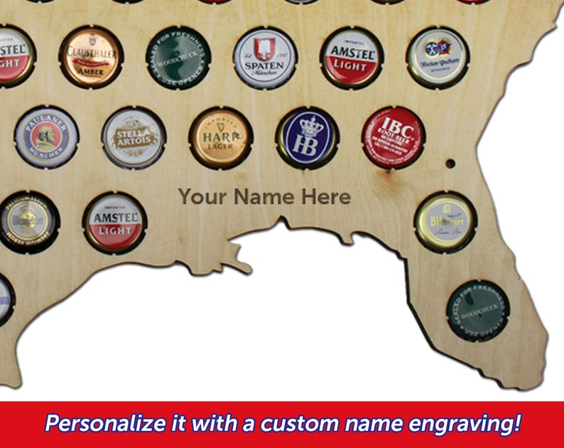 The Original Beer Cap Map of USA Display Beer Caps Craft Beer Cap Collector Bottle Cap Holder Guys Christmas Gift image 6