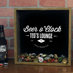 Personalized Beer Cap Shadow Box, Beer O'clock Beer Cap Shadow Box - Beer Bottle Cap Holder, Father's Day Gift, Beer Lover, Pop Tops
