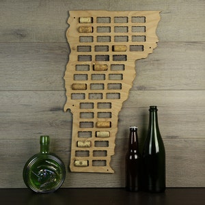 Vermont Wine Cork Map, Wine Cork Display,Wine Cork Collector,Wine Cork Art,Wine Cork Home Decor,Wine Lover&#39;s Gift,Cork Collection Art