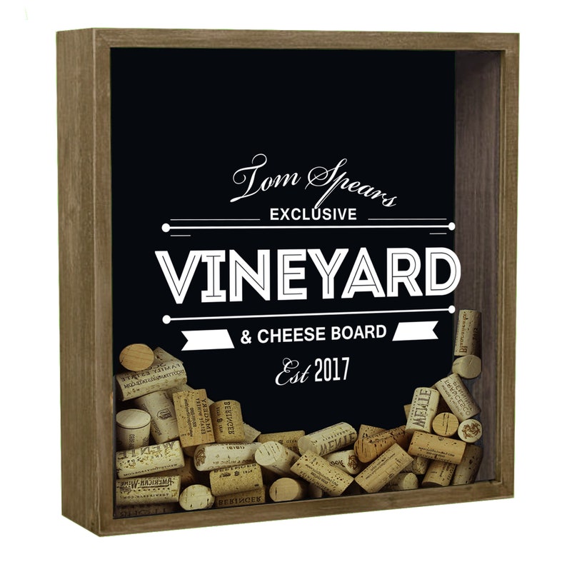 Personalized Wine Cork Shadow Box Wine Cork Box Wine Cork Etsy