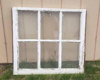 VINTAGE SASH ANTIQUE WOOD WINDOW PICTURE FRAME PINTEREST WEDDING 6 PANE 30x28