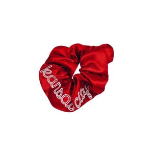 Kansas City Red Embroidered Scrunchie