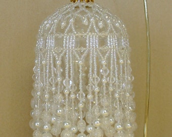 Beaded Fancy Fringed Ornament Cover - Beading Instructions - Snow Pearl