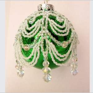 Cascading Sparkle Beaded Ornament Cover Instructions