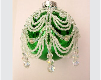 Cascading Sparkle Beaded Ornament Cover Instructions