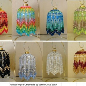 Fancy Fringed Ornaments PDF Book - Beading Instructions for 8 ornaments